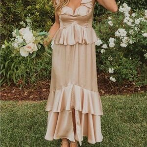 Show Me Your MuMu Elegant Cream High Low Dress